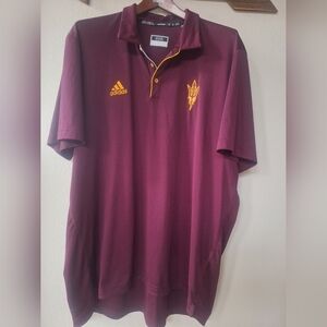 Adidas Arizona State Sun Devils Golf Polo Maroon Logo Mens XXL